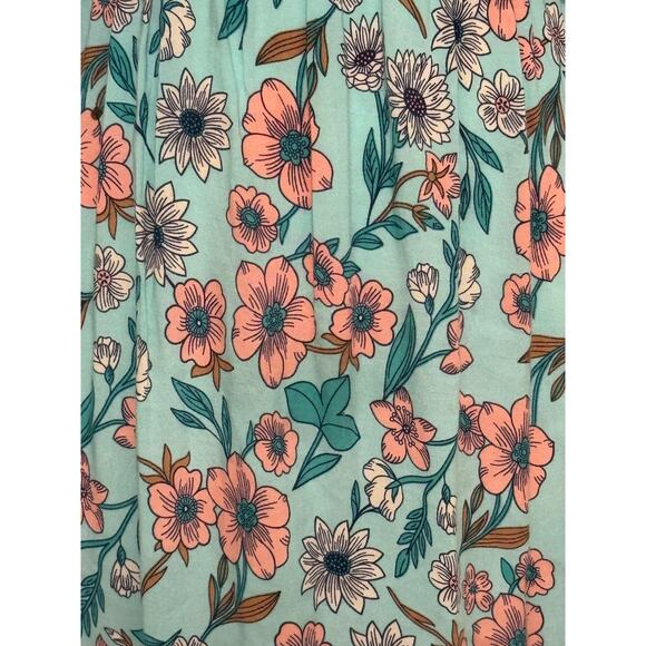 Umgee Medium Green FLoral Boho Cottage Tiered Maxi Dress Flowy Feminine - Picture 13 of 14